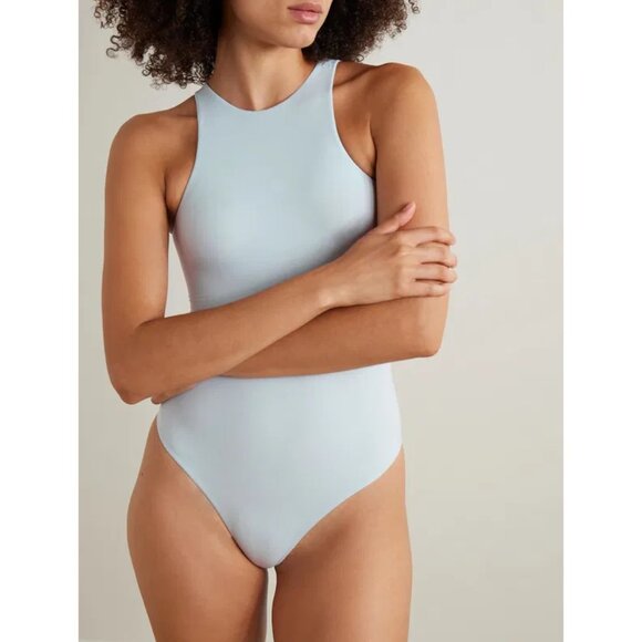 SKIMS Fits Everybody High Neck Bodysuit in Opal Blue Size XX-Small - Picture 1 of 6